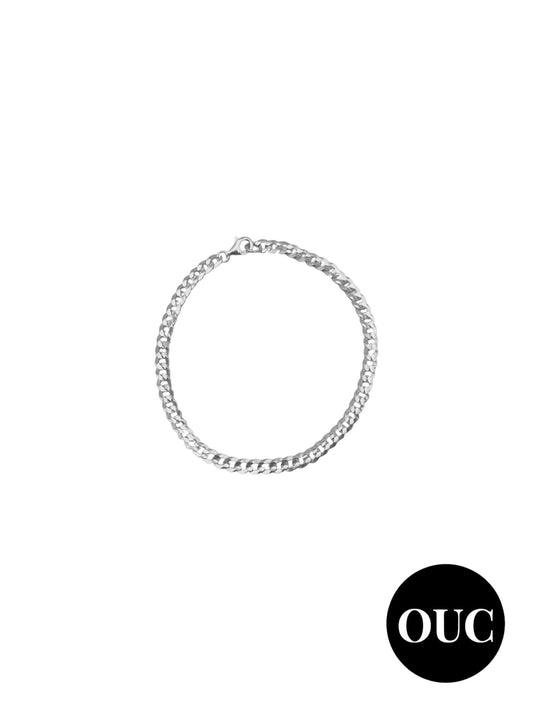 .925 Silver Curb Chain Style Bracelet- 8in, 20cm